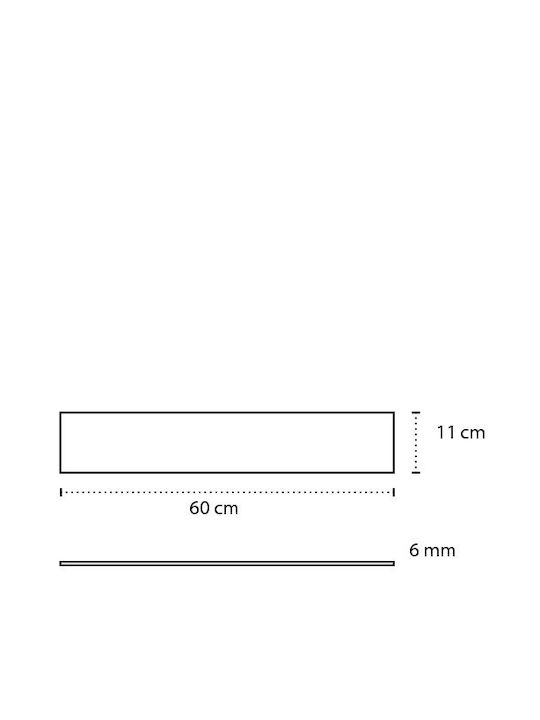 Karag Mensole Wall Mounted Bathroom Shelf Glass with 1 Shelf 60x11x6cm Icy