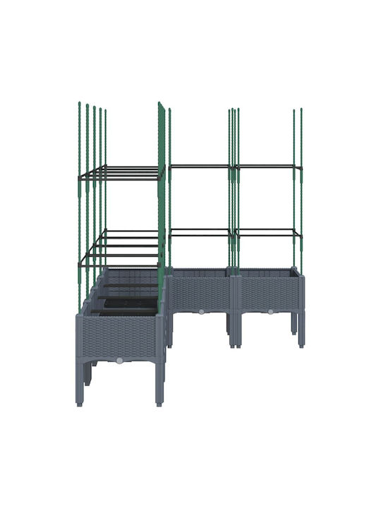vidaXL Ζαρντινιέρα Πλαστική Γκρι 160x120x142.5εκ.