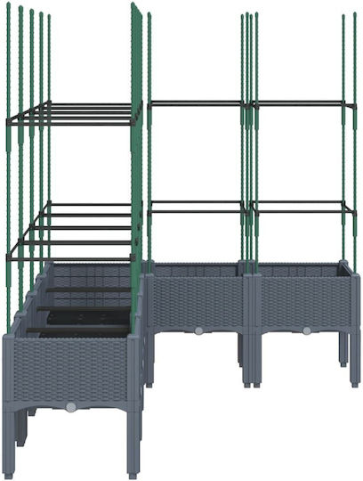 vidaXL Ζαρντινιέρα Πλαστική Γκρι 160x120x142.5εκ.