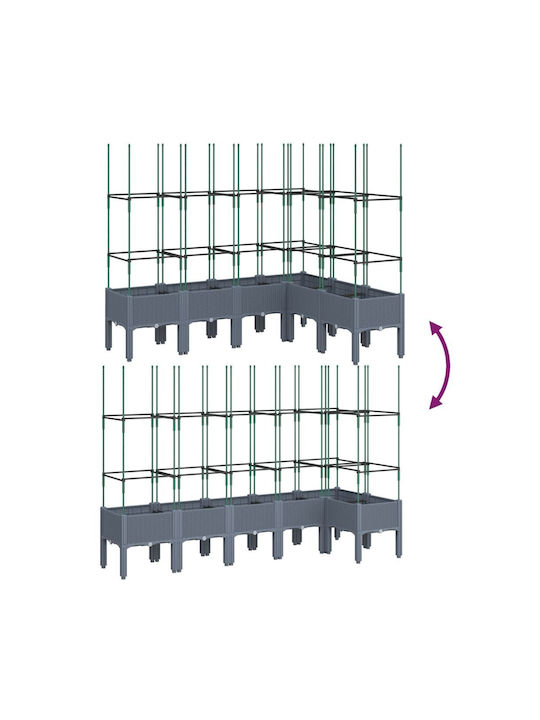 vidaXL Ζαρντινιέρα Πλαστική Γκρι 160x120x142.5εκ.