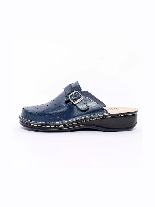 Vesna Leather Anatomic Clogs Blue