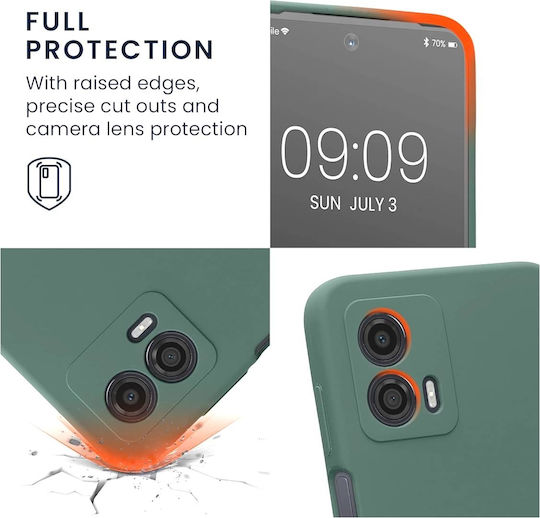 KWmobile Soft Flexible Rubber Umschlag Rückseite Silikon Grün (Moto G53)