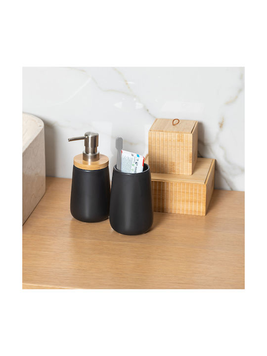 Estia Bamboo Tabletop Porcelain Dispenser Black 360ml