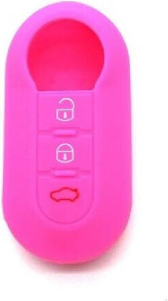Car Key Cover Case made of with 3 Buttons for Fiat / Lancia in Pink Color