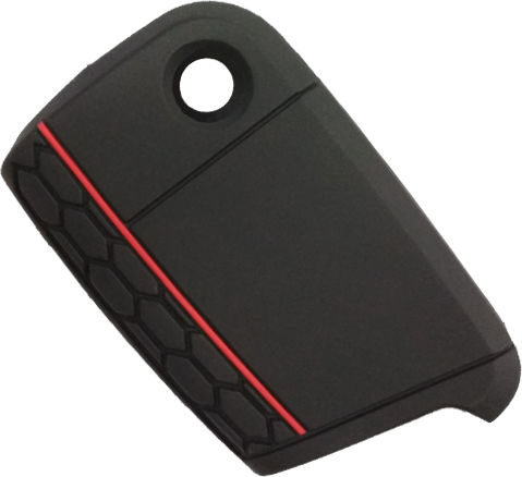 Car Key Cover Case made of with 3 Buttons for Skoda / Seat / VW in Black Color