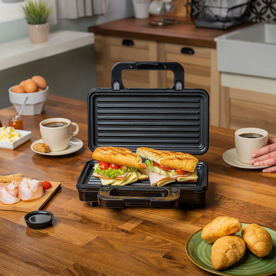 Estia Sandwich Maker with Removable Plates for for 2 Sandwiches Sandwiches 900W Inox