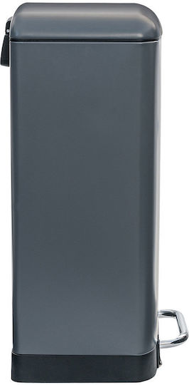 Estia Κάδος Soft Close Απορριμμάτων Μεταλλικός με Πεντάλ Grey Matte 30lt