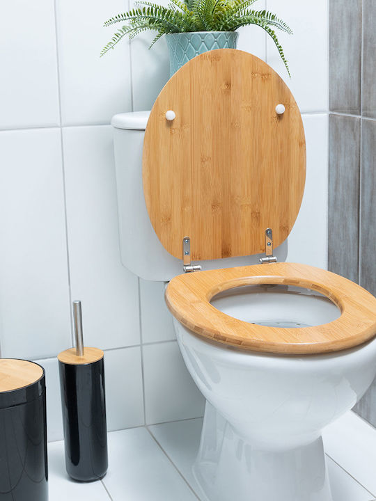 Estia Wooden Toilet Seat Brown Essentials 43cm