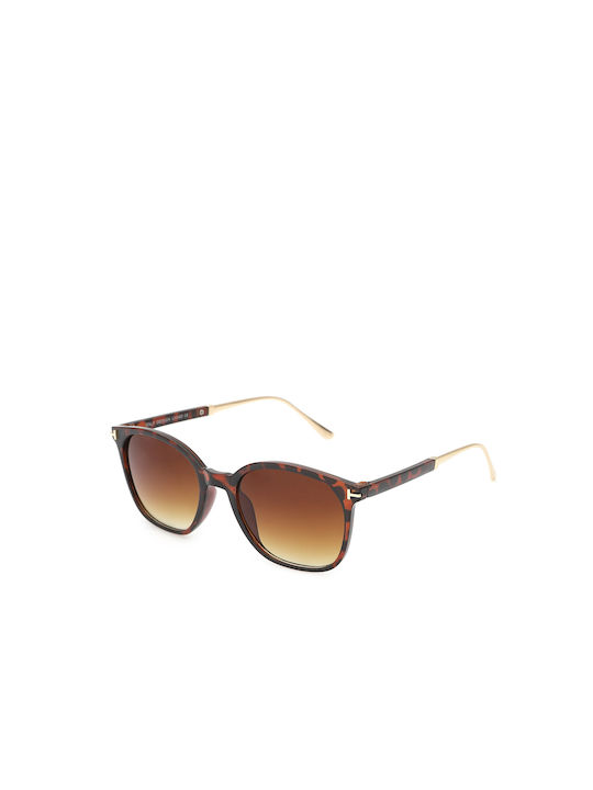 V-store Women's Sunglasses with Brown Tartaruga Plastic Frame and Brown Gradient Lens 20.555COFFEE