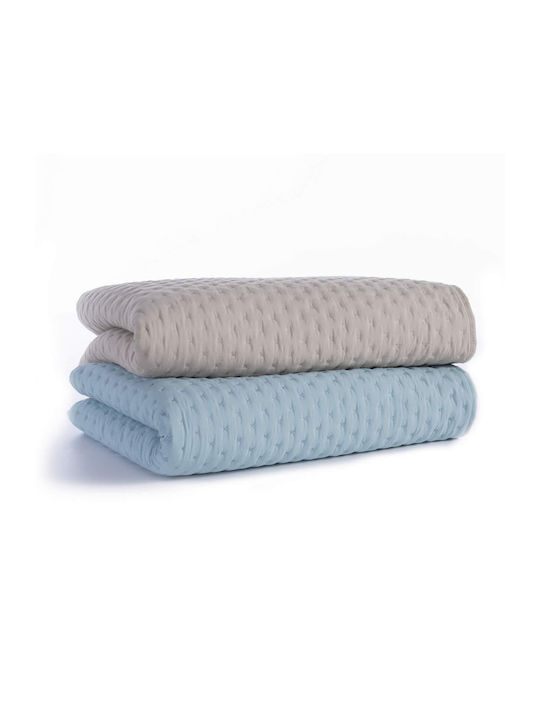 Nef-Nef Homeware Valia Coverlet Semi-double Microfiber Aqua 180x240cm