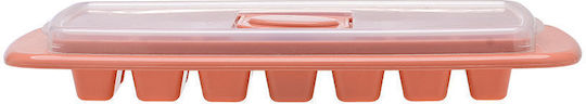 Estia Ice Tray Rectangular Plastic 14 Slots with Lid Pink 01-15046