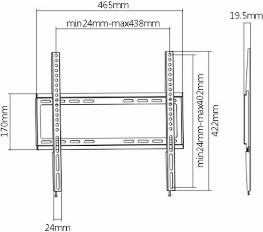 Brateck KL22-44F Wandhalterung für Fernseher bis 55" und 35kg