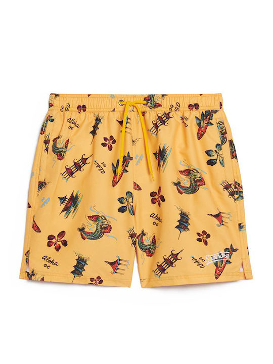 Hawaiian Men's Swimwear Shorts Yellow with Patterns