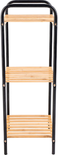 Estia Essential Boden Badezimmerregal Metallisch mit 3 Regalböden 30x26x75cm Braun