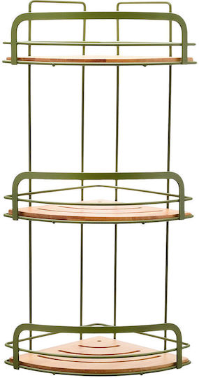 Estia Essentials Corner Wall Mounted Bathroom Shelf Bamboo with 3 Shelves 19.5x19.5x49cm Brown