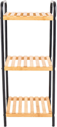 Estia Essential Boden Badezimmerregal Metallisch mit 3 Regalböden 30x26x75cm Braun