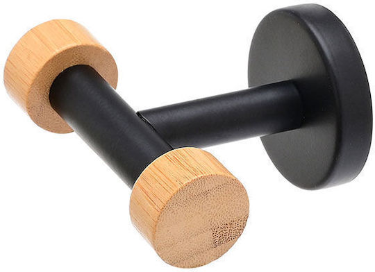 Estia Bamboo Essentials Άγκιστρο Μπάνιου Διπλό Μαύρο