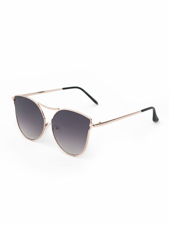 V-store Women's Sunglasses with Rose Gold Metal Frame and Purple Gradient Lens 20.527GOLDBLACK