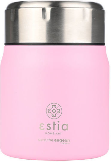 Estia Inox Thermo Lunch Box Save The Aegean Blossom Rose 500ml