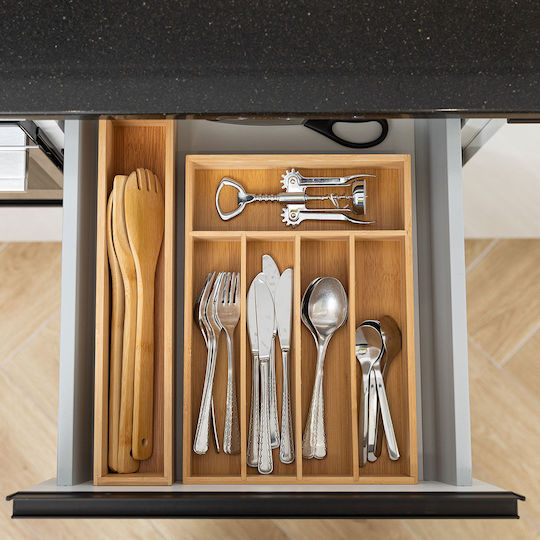Estia Drawer Cutlery Tray Bamboo Essentials Wooden 33x23x4.5cm Brown