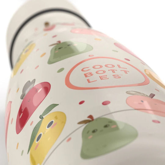 Cool Bottles Kids Water Bottle Thermos Stainless Steel with Pop-Up Cap Fruit Salad 260ml