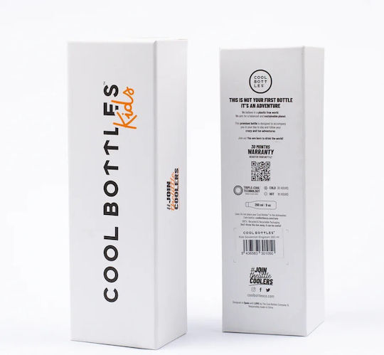 Cool Bottles Kids Water Bottle Thermos Stainless Steel with Pop-Up Cap Pet Lover 260ml