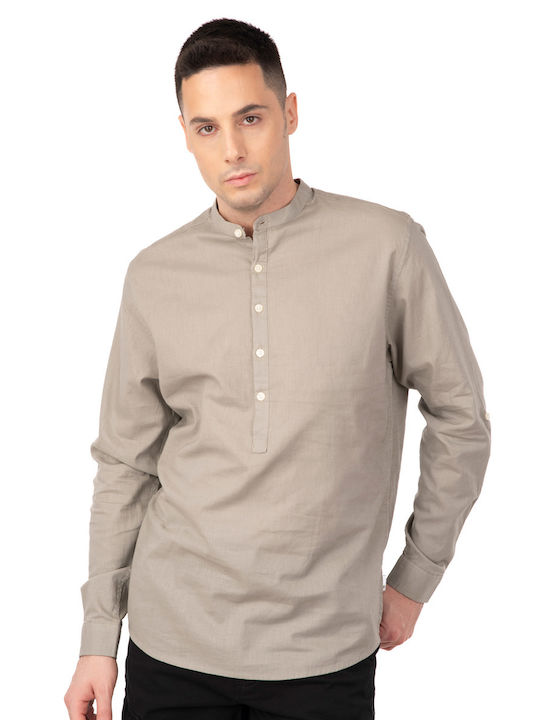 Rebase Men's Shirt Long Sleeve Linen Beige