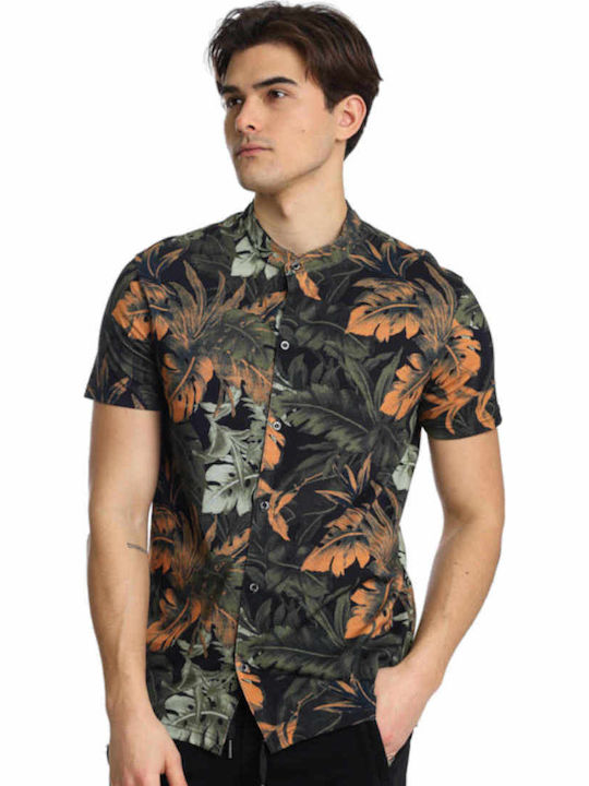 Κοντομάνικο Πουκάμισο σε Κανονική Γραμμή Floral Black