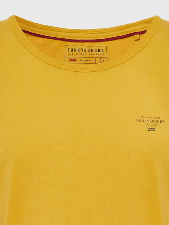 Funky Buddha Herren Sport T-Shirt Kurzarm Yellow