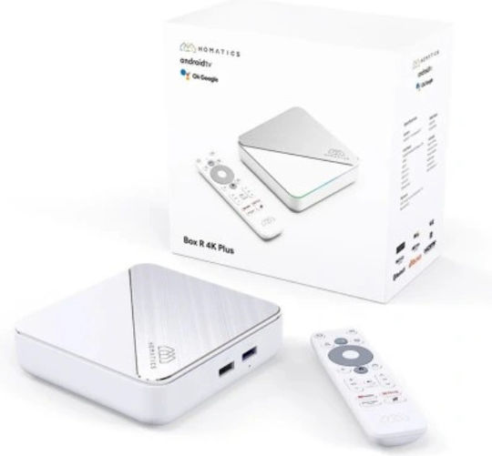 Homatics TV-Box Box R 4K Plus 4K UHD mit WiFi 4GB RAM und 32GB Speicherplatz mit Betriebssystem Android