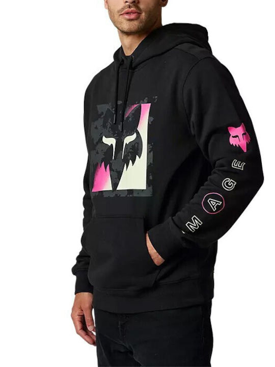 Fox Detonate Men's Sweatshirt with Hood and Pockets Black