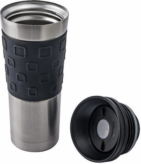 Relags Glas Thermosflasche Rostfreier Stahl BPA Frei 450ml Basic Nature mit Handgriff