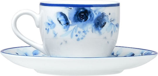 Estia Blue Rose Tasse Kaffee aus Porzellan Braun 100ml