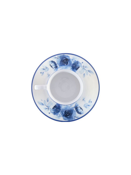 Estia Blue Rose Cup Coffee Porcelain Brown 100ml
