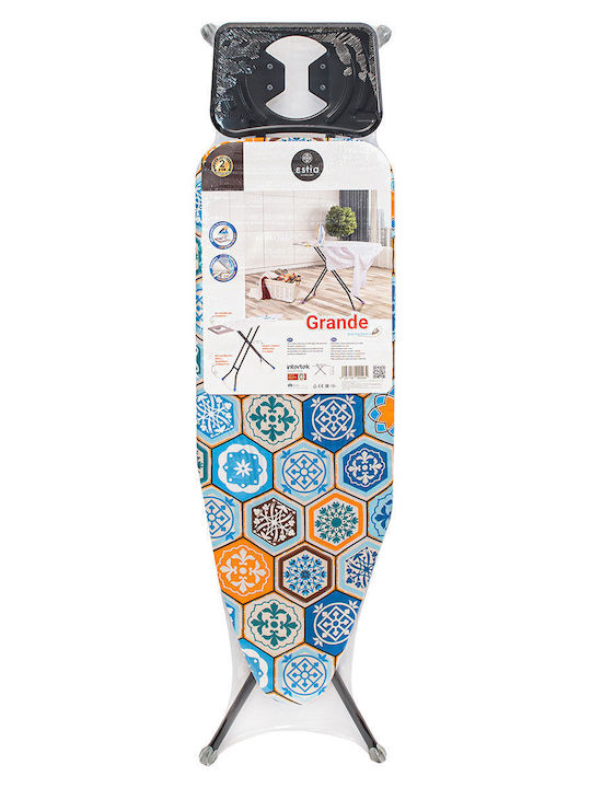 Estia Grande Ironing Board for Steam Iron Foldable Blue 120x38x90cm