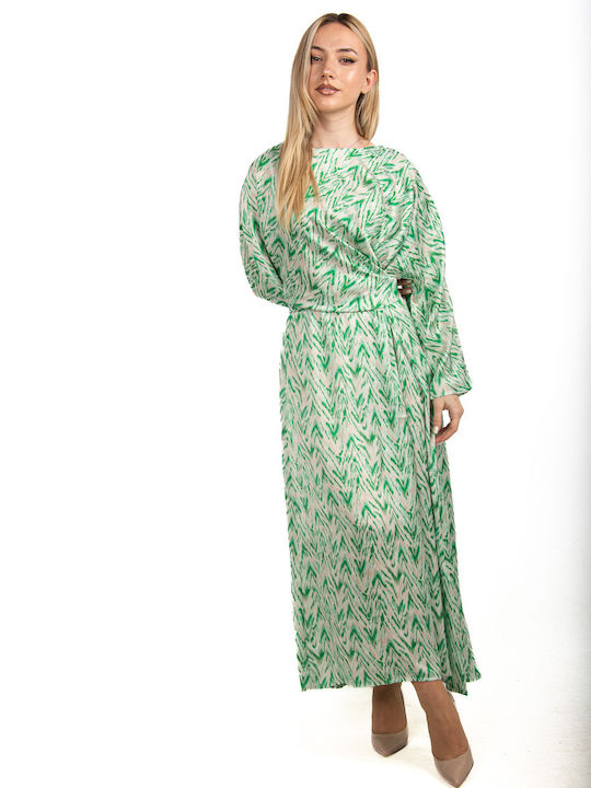 Satin Midi Dress Green