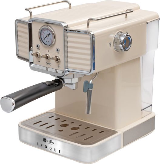 Estia Retro Epoque Mașină de Espresso 1350W Presiune 20bar Bej