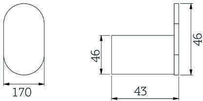Orabella Single Wall-Mounted Bathroom Hook ​17x4.3cm Silver