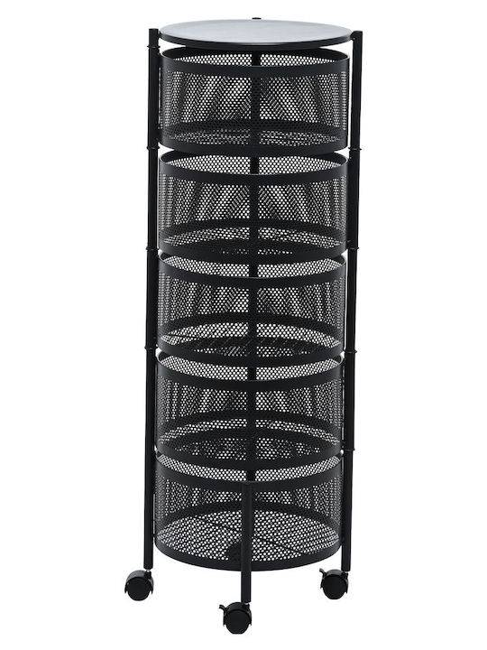 Estia Kitchen Rack Metal Black 5 Slots 33x33x75cm