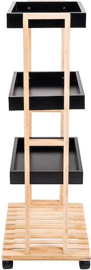 Estia Bambus Essentials Küchenwagen Hölzernes 3 Ebenen Schwarz 40x30x88cm