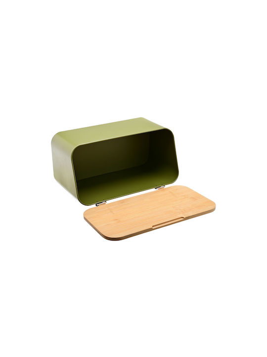 Estia Bamboo Bread Box with Lid Olive Essentials