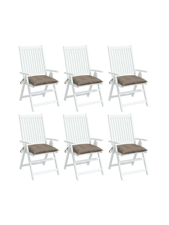 vidaXL Waterproof Bench Cushion Palette Beige-Grey 6 Pieces 50x50cm