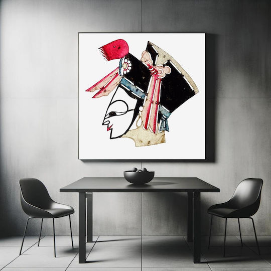 One From A Collection Of 117 Shadow Puppet Heads Gemälde auf Leinwand 110x110cm