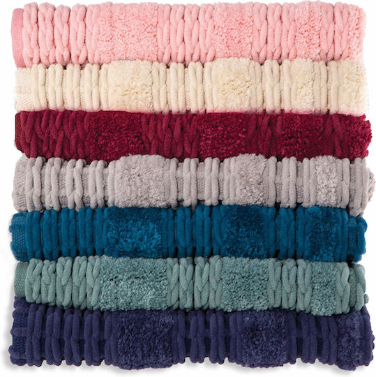 Nef-Nef Homeware Rutschfest Badematte Synthetisch,Polyester/Cotton/Leather Rechteckig Life 027023 Fuchsia 60x90cm