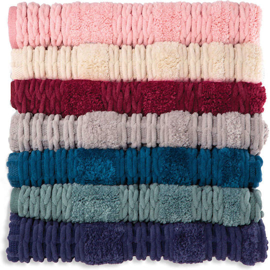 Nef-Nef Homeware Rutschfest Badematte Synthetisch,Polyester/Cotton/Leather Rechteckig Life 027023 Bordo 60x90cm