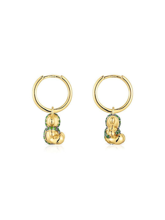 Tous Earrings made of Silver Gold Plated with Stones