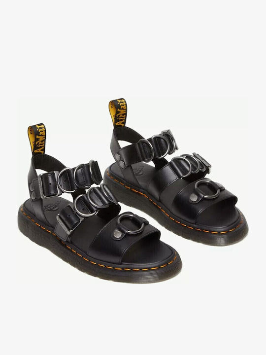 Dr. Martens Gryphon Δερμάτινα Σανδάλια Μαύρα