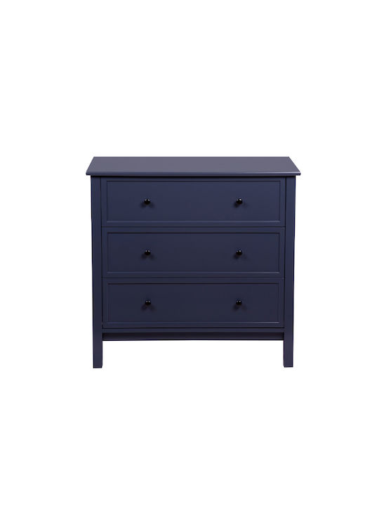 Wooden Chest of Drawers Dark Blue 80x40x80cm