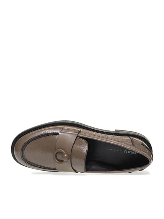 Leather Women's Moccasins in Gray Color