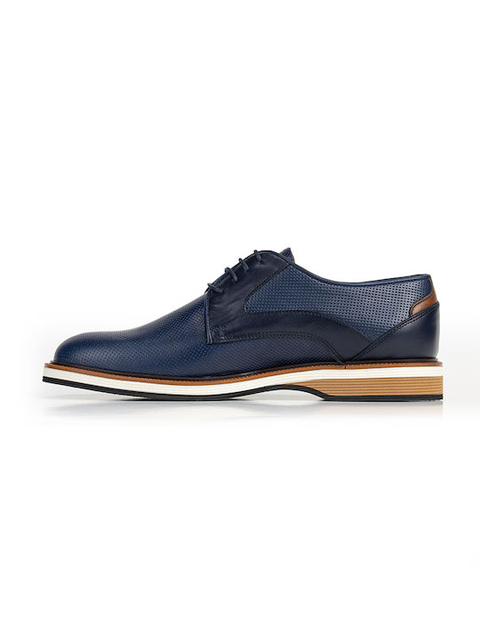 Vikato Men's Leather Casual Shoes Blue